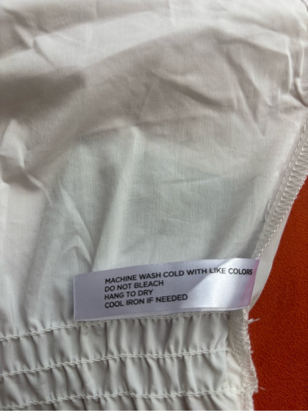 Tuckernuck White Poplin Roberts Top Smocked Waist Size S NWT - Picture 8 of 14